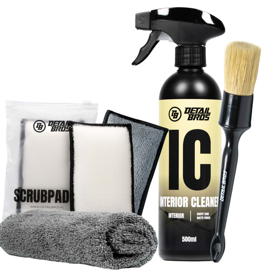 Zestaw Prezentowy 50zł - Zestaw do czyszczenia Wnętrza - Interior Cleaner+Brush 24mm+ScrubPad+Classic Microfiber